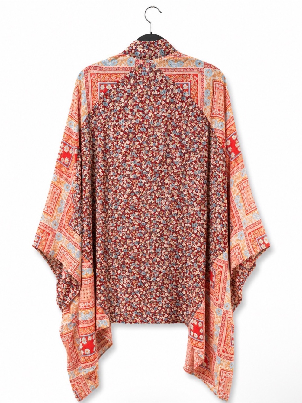 Umgee NWT Mixed Print Metallic Waterfall Kimono S/M Boho - Picture 2 of 4